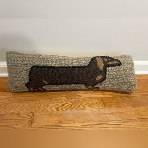 Chandler Four Corners Dachshund Dog Hand-Hooked Wool Velvet Pillow